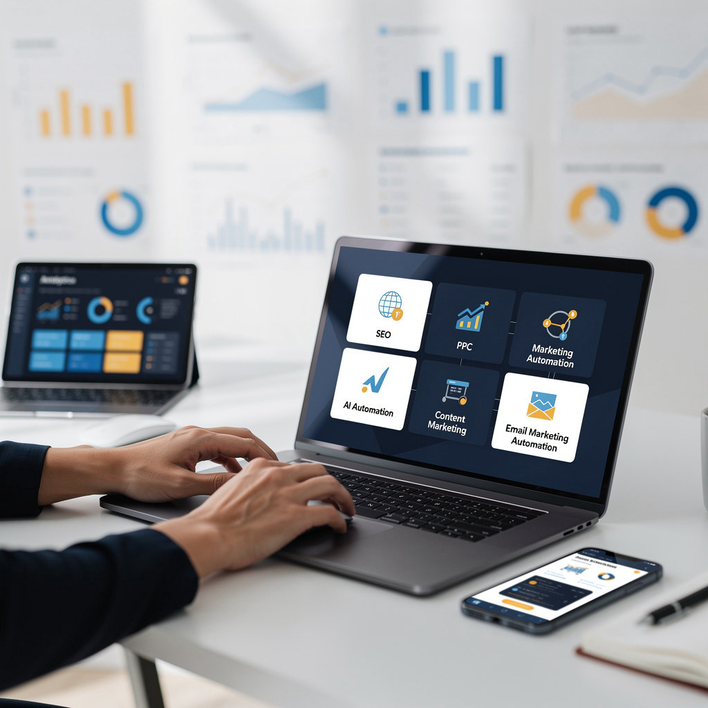 HT Digital Hub professional team providing digital marketing and AI automation services in New York